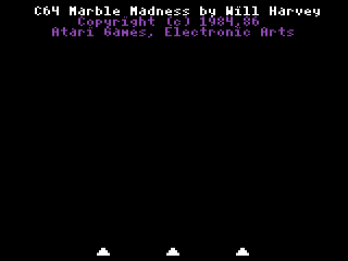 Marble Madness title screen for Commodore 64